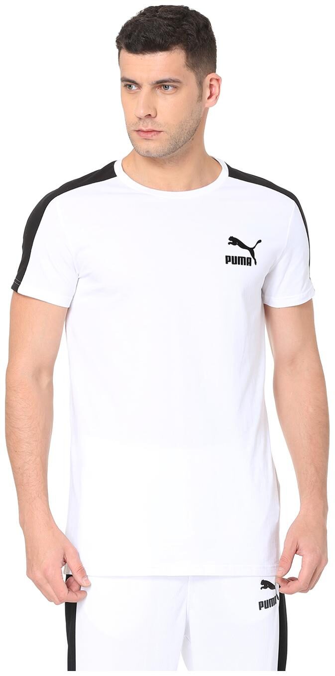 

Puma Men White Slim fit Cotton Blend Round neck T-Shirt - Pack Of 1