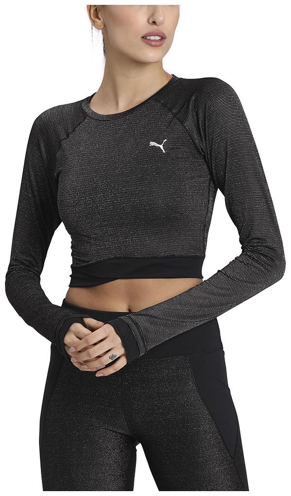 

Puma Women Black Regular fit Round neck Nylon T shirt