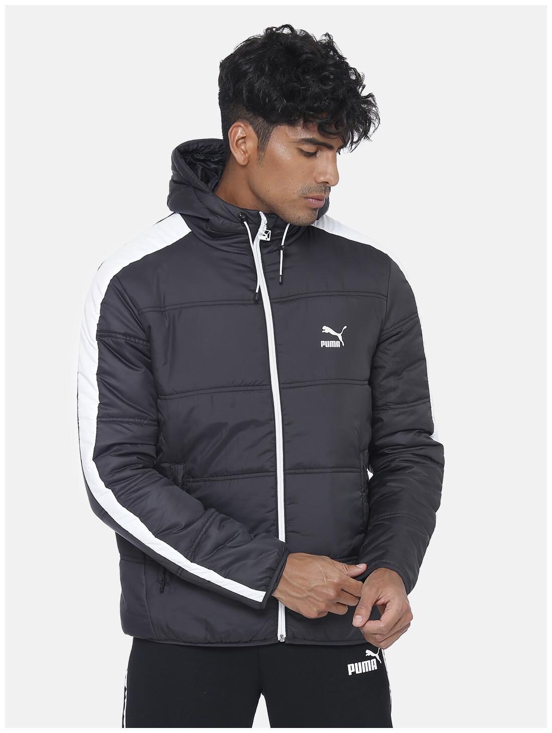 

Puma Men Black Solid Quilted jacket