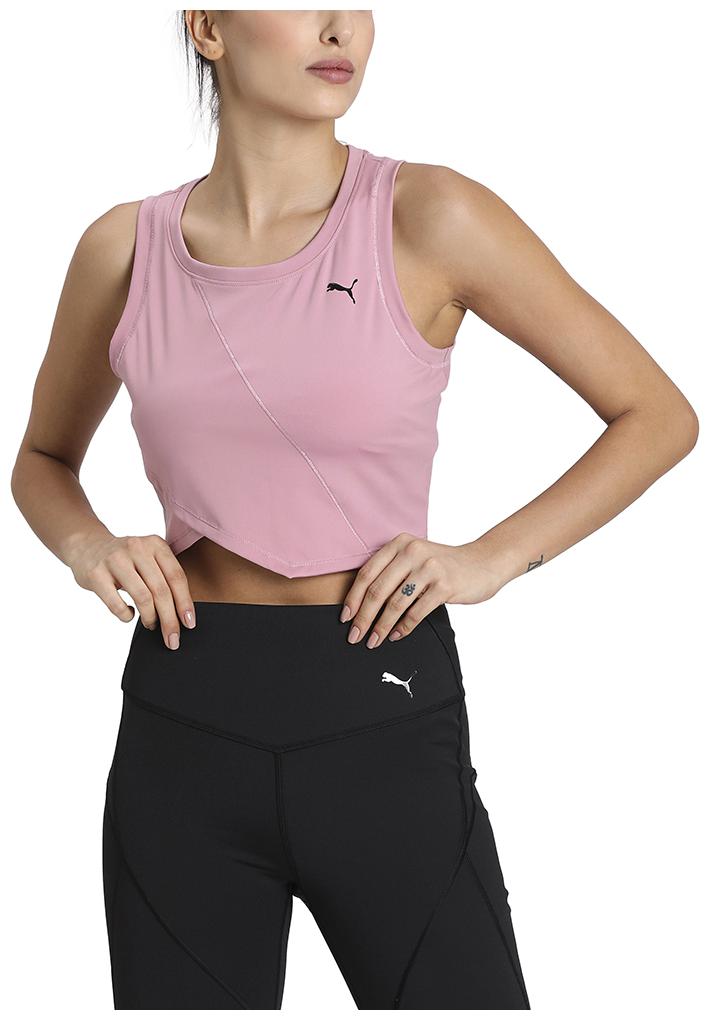 

Puma Women Pink Regular fit Round neck Nylon Tank top