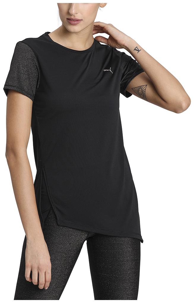 

Puma Women Black Regular fit Round neck Polyester T shirt