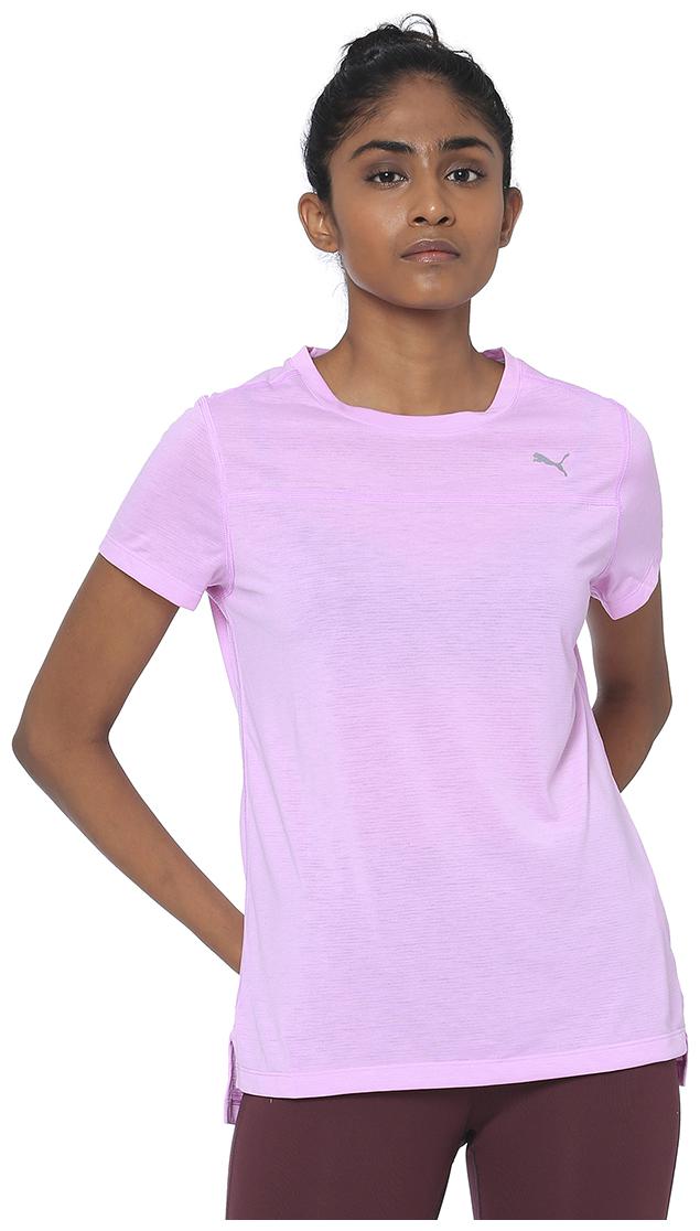 

Puma Women Pink Regular fit Round neck Polyester T shirt