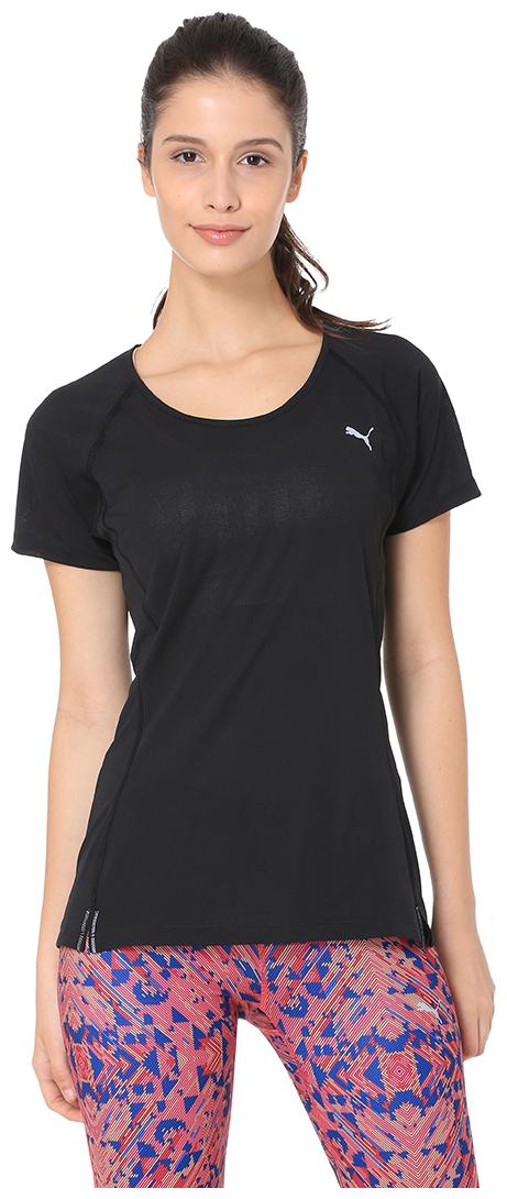 

Puma Women Black Regular fit Round neck Polyester T shirt