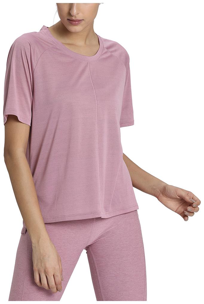 

Puma Women Pink Regular fit Round neck Polyester T shirt