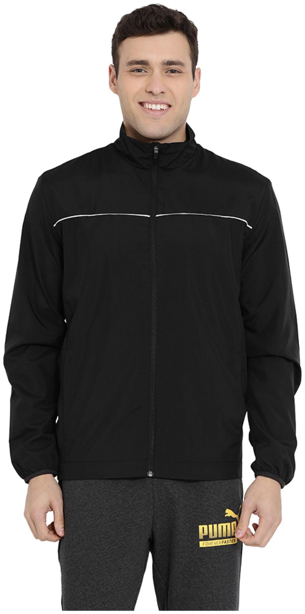 

Puma Men Black Solid Quilted jacket