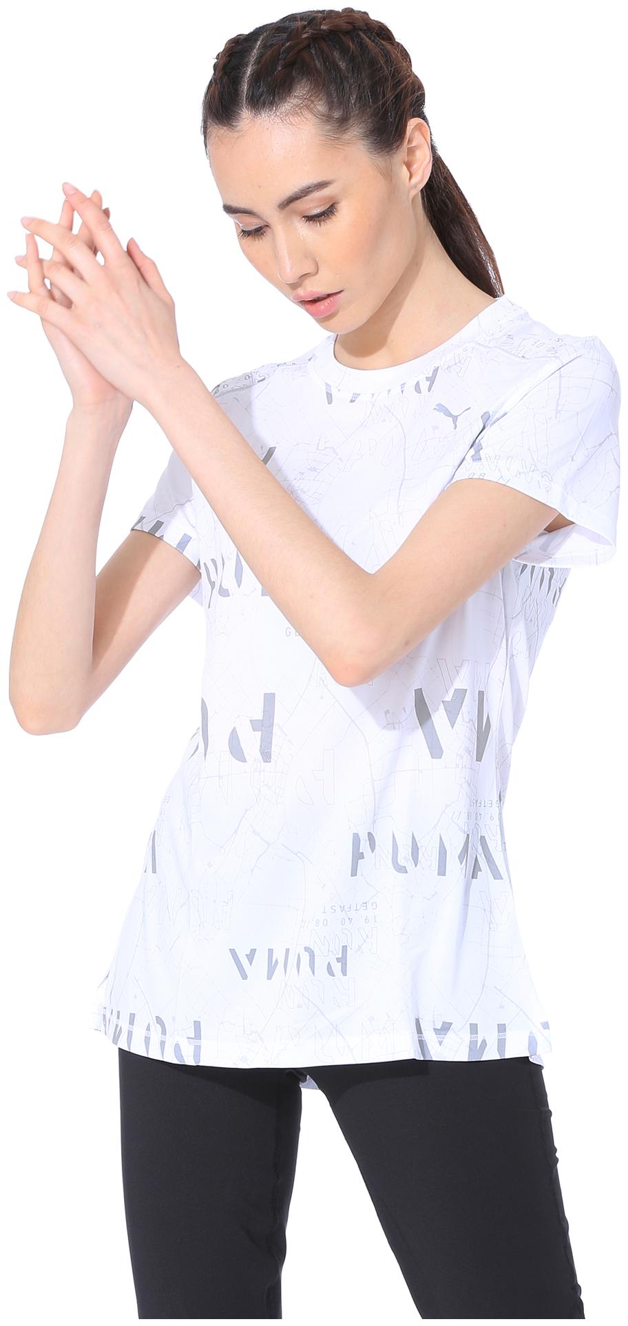 

Puma Women White Regular fit Round neck Polyester T shirt
