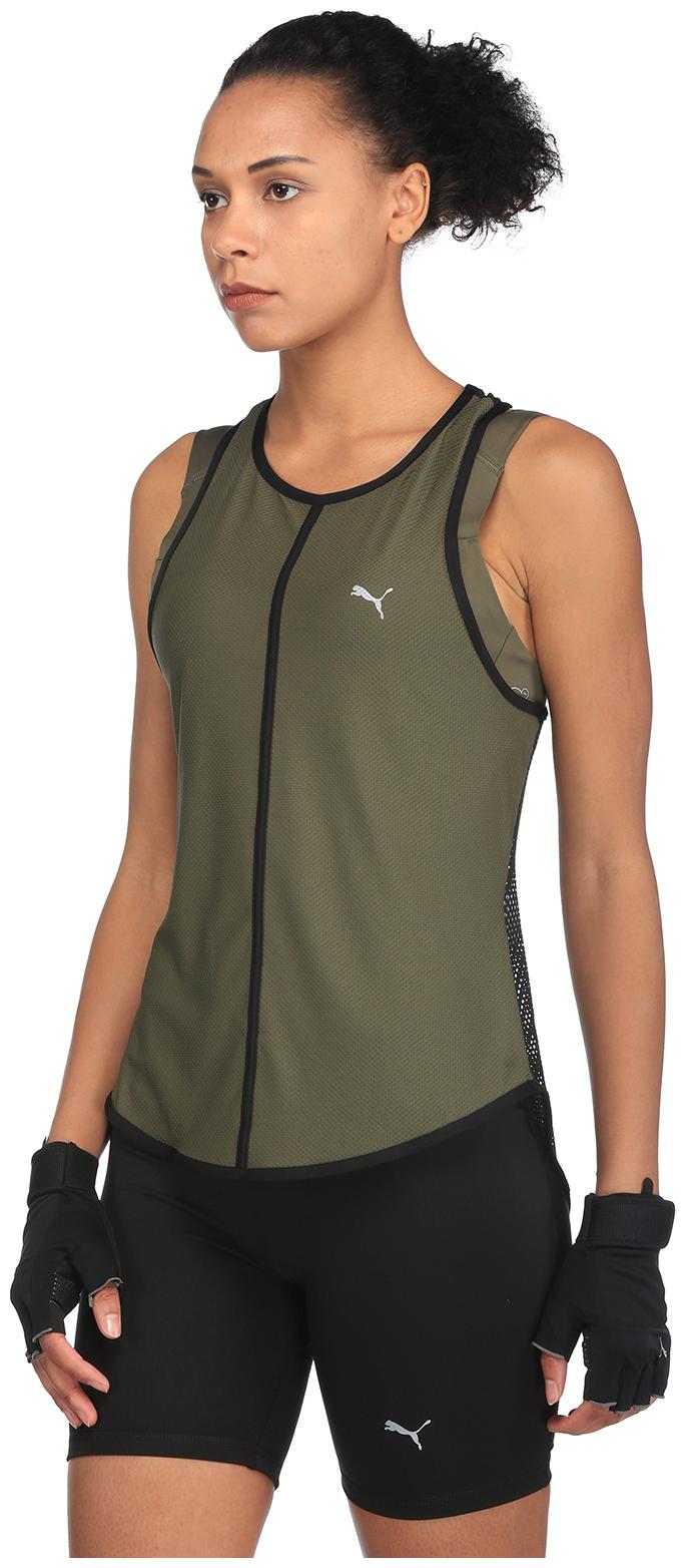 

Puma Women Green Regular fit Round neck Polyester T shirt