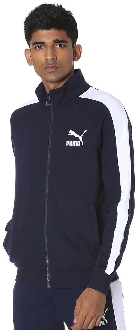 

Puma Men Blue Striped Quilted jacket
