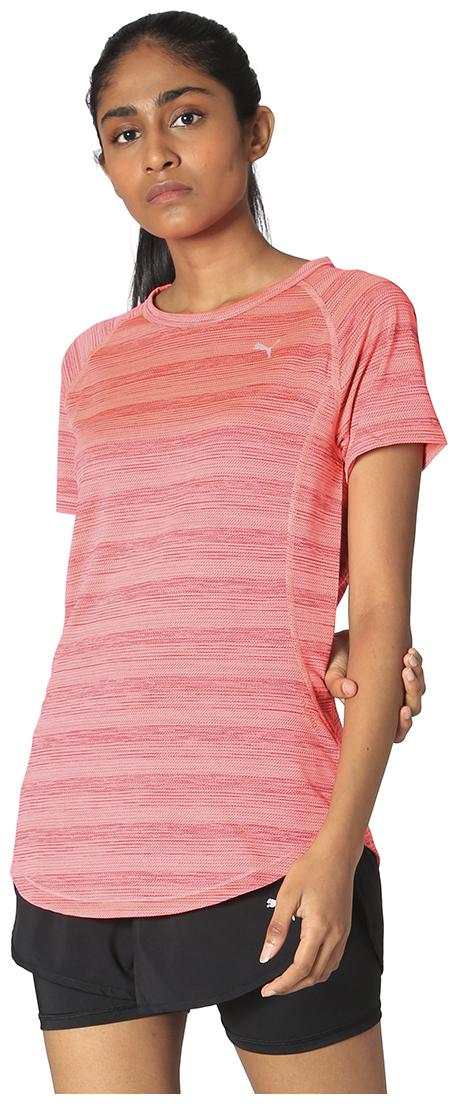 

Puma Women Striped Sports T-Shirt - Pink