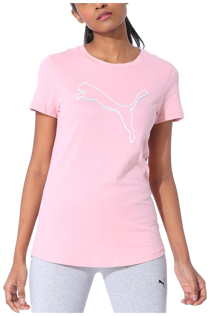 

Puma Women Pink Regular fit Round neck Polyester T shirt