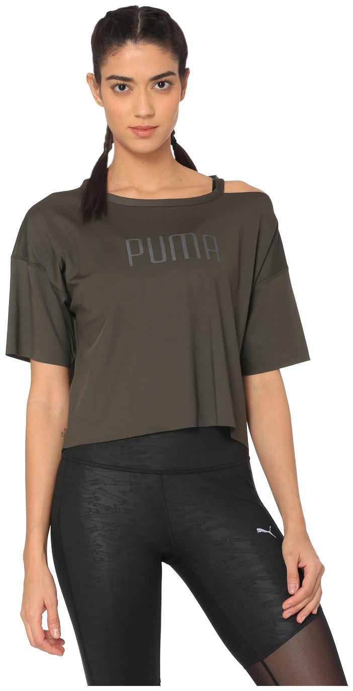 

Puma Women Grey Regular fit Round neck Polyester T shirt