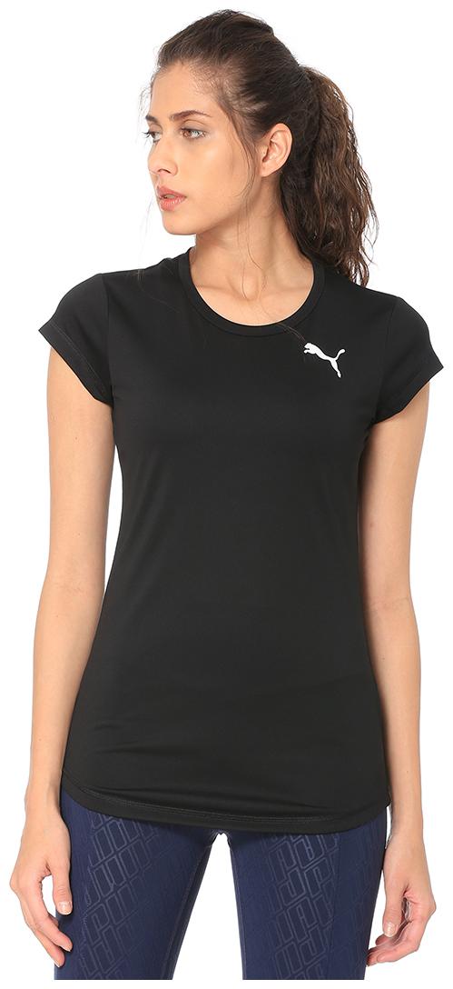 

Puma Women Black Regular fit Round neck Polyester T shirt