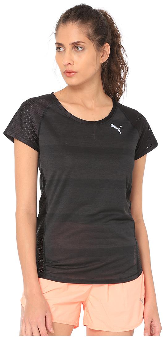 

Puma Women Black Regular fit Round neck Polyester T shirt