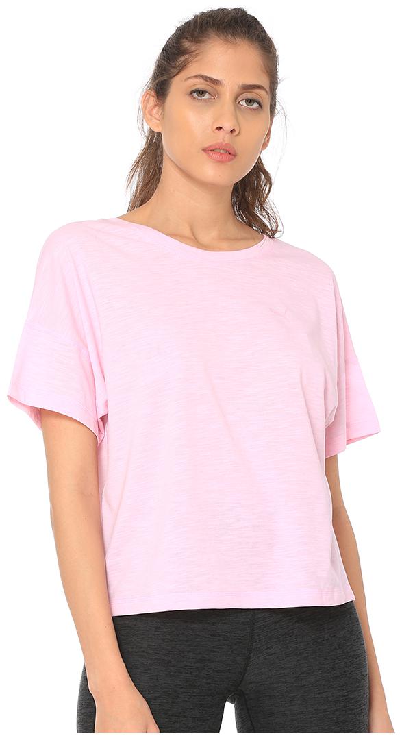 

Puma Women Pink Regular fit Round neck Polyester T shirt