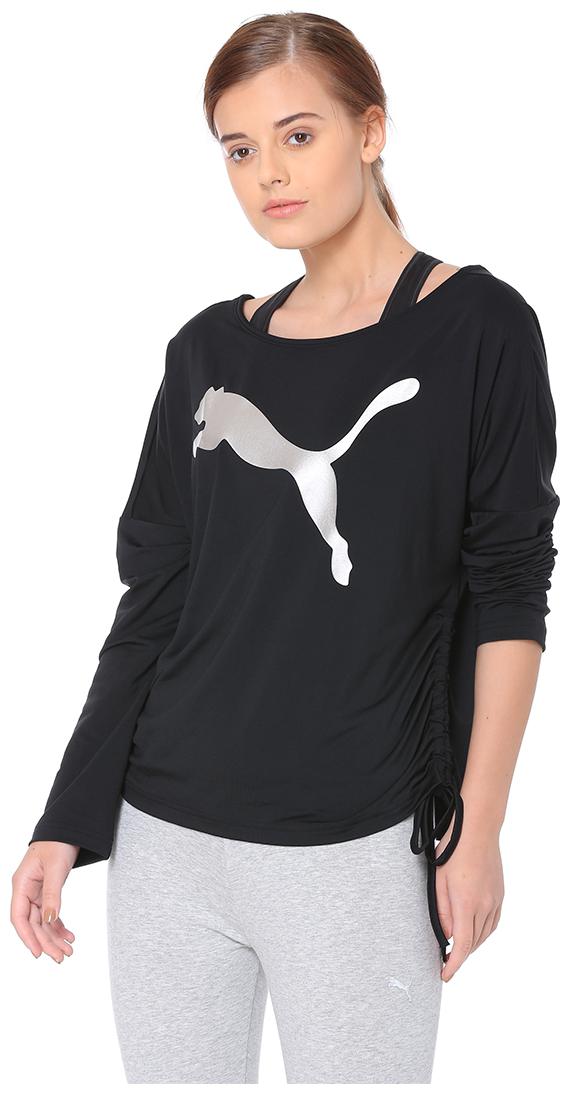 

Puma Women Black Regular fit Round neck Polyester T shirt
