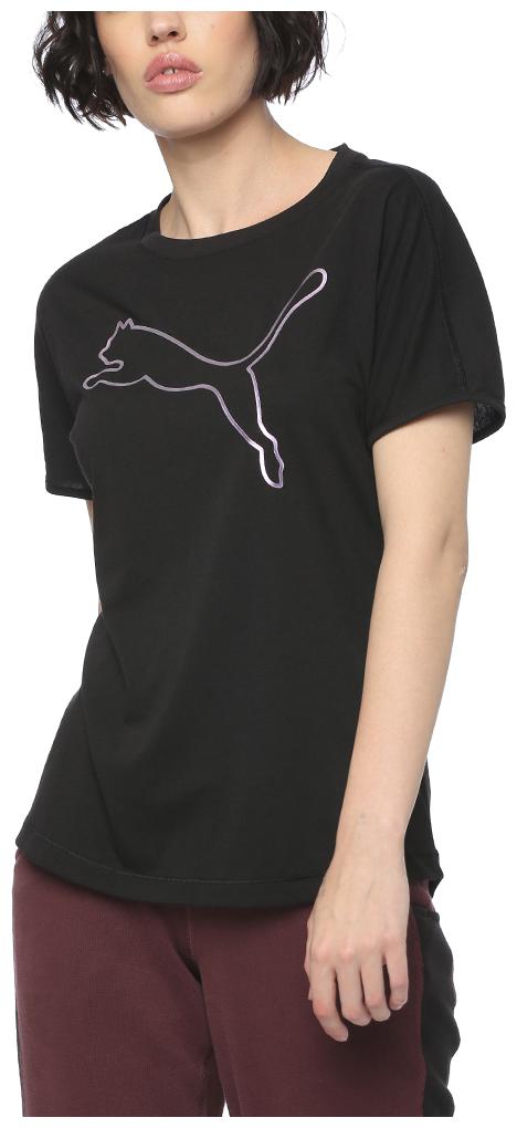 

Puma Women Black Regular fit Round neck Polyester T shirt