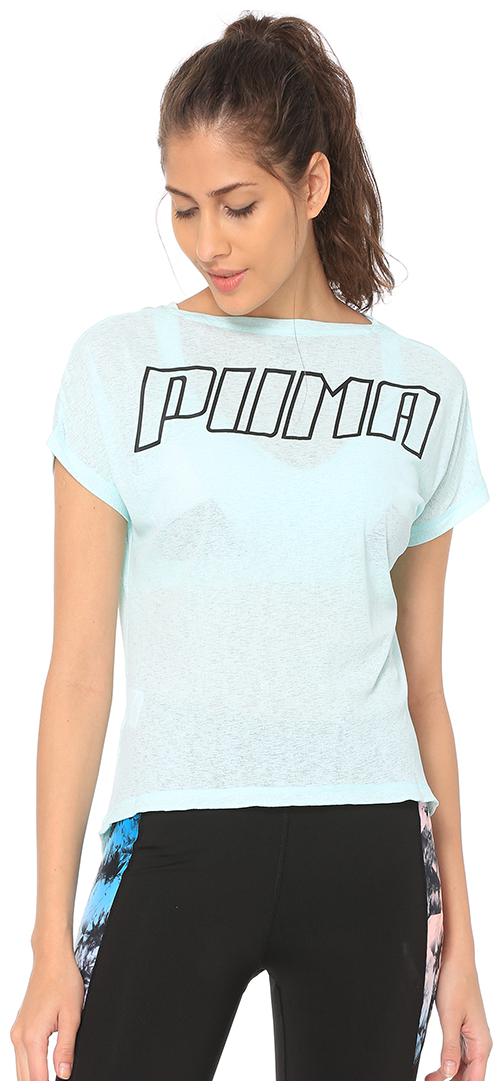 

Puma Women Green Regular fit Round neck Polyester T shirt