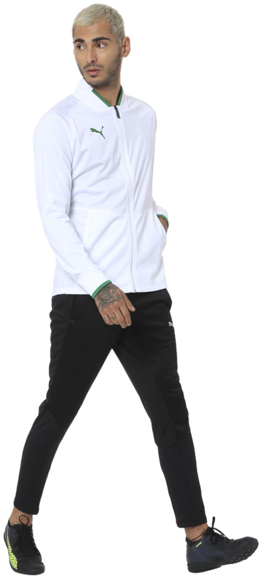 

Puma Men White Solid Quilted jacket
