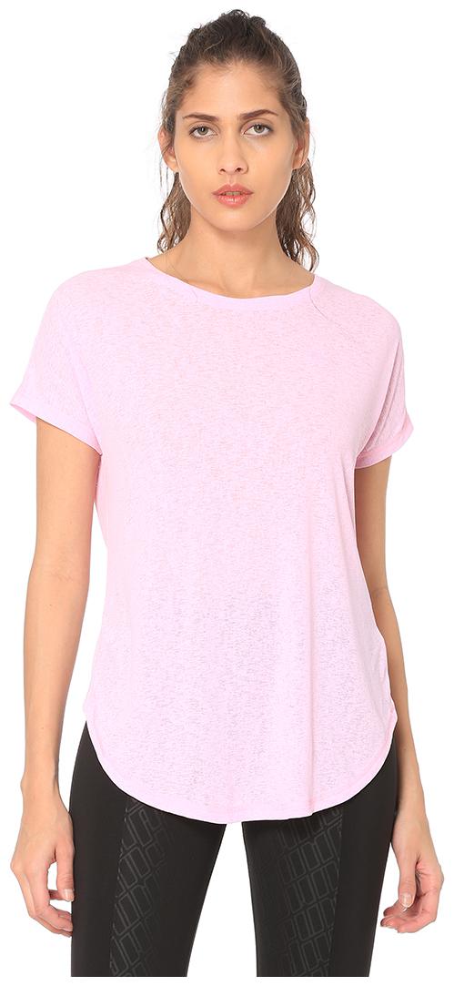 

Puma Women Pink Regular fit Round neck Polyester T shirt