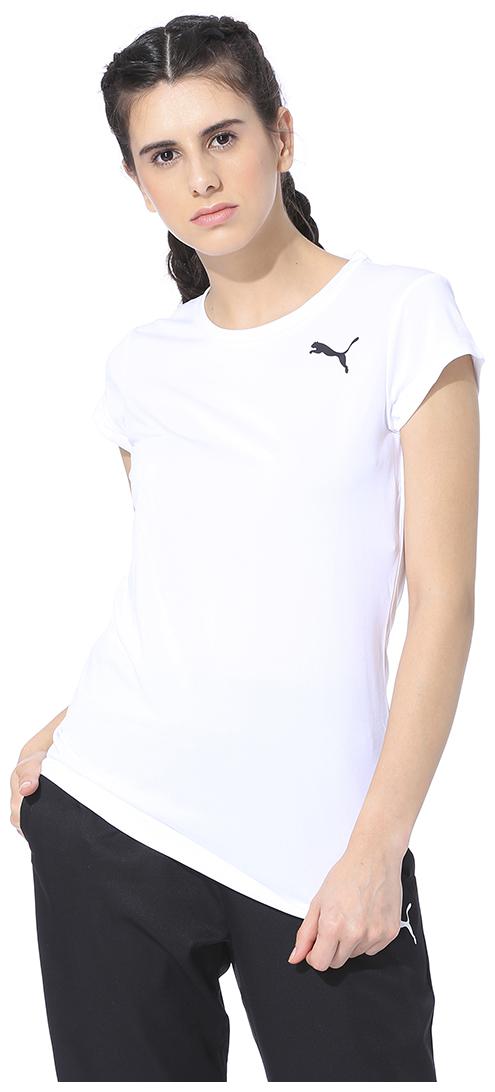

Puma Women White Regular fit Round neck Polyester T shirt