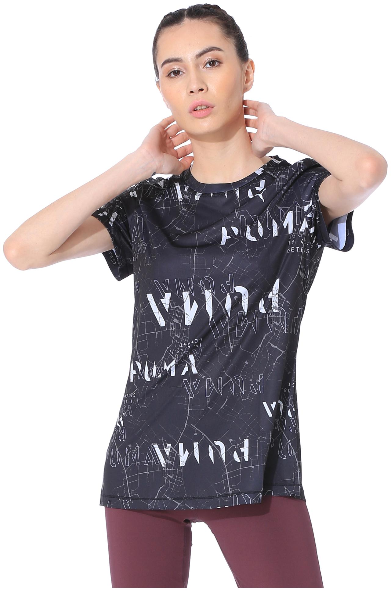 

Puma Women Black Regular fit Round neck Polyester T shirt