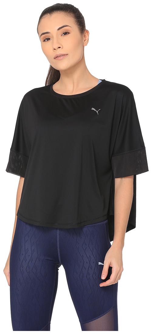 

Puma Women Black Regular fit Round neck Polyester T shirt