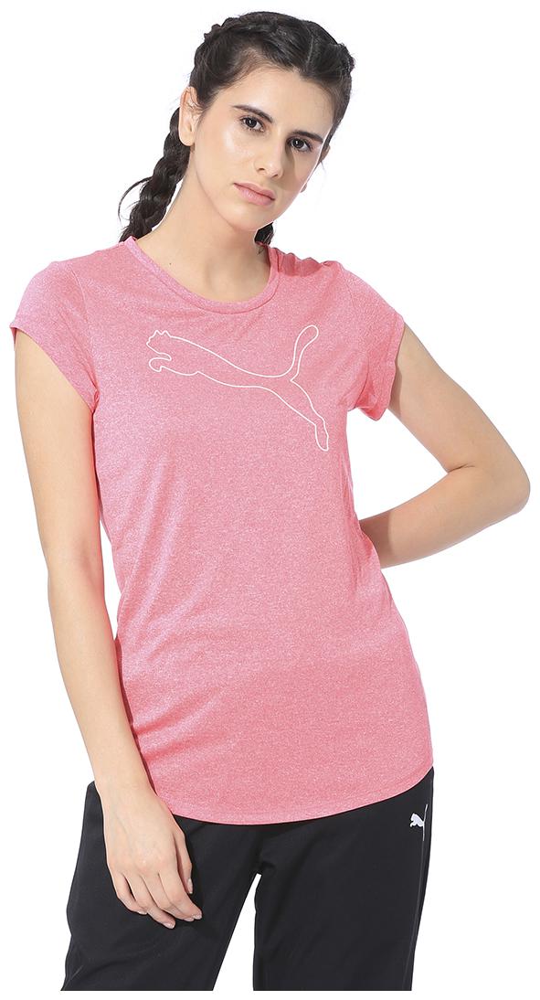 

Puma Women Pink Regular fit Round neck Polyester T shirt
