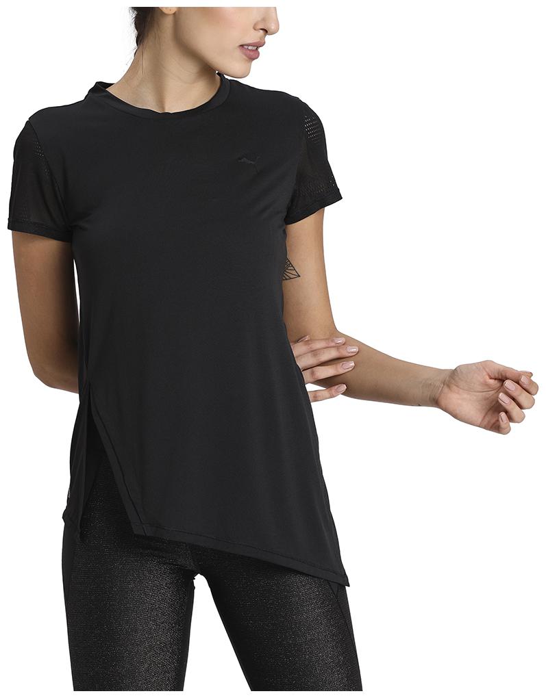 

Puma Women Black Regular fit Round neck Polyester T shirt