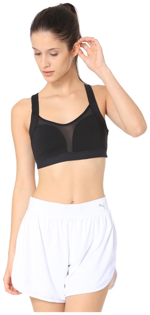 

Puma Women Black Regular fit V neck Polyester T shirt