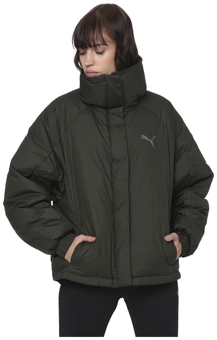

Puma Women Solid Regular Jacket - Green
