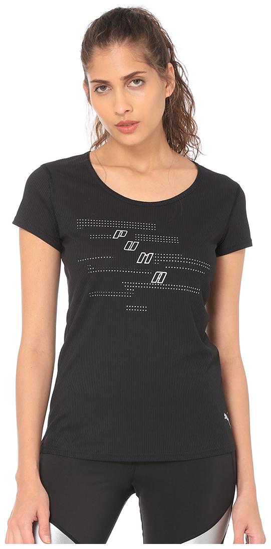 

Puma Women Black Regular fit Round neck Polyester T shirt