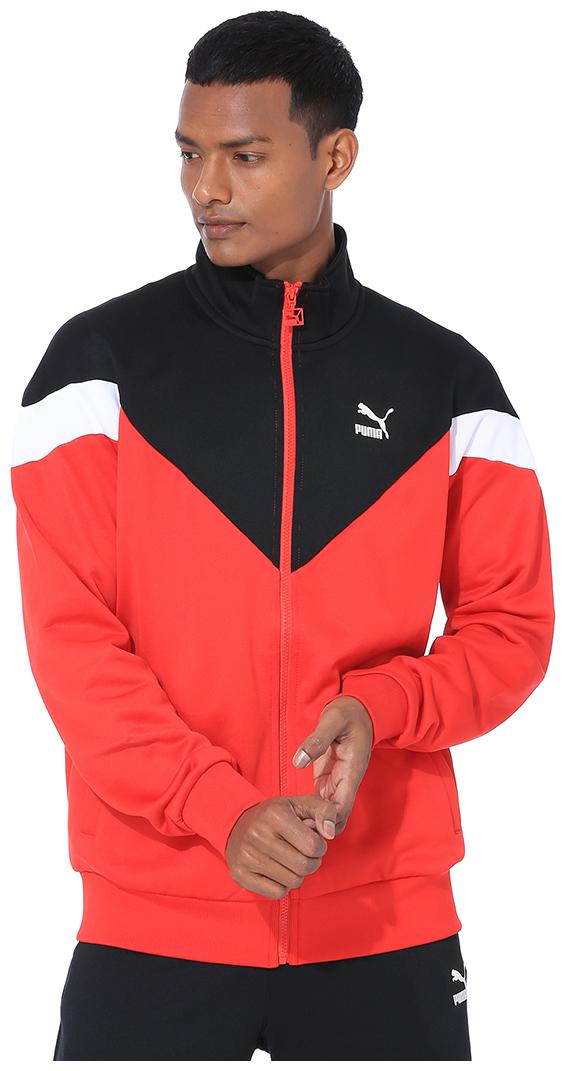 

Puma Men Red Black Colorblocked Quilted jacket
