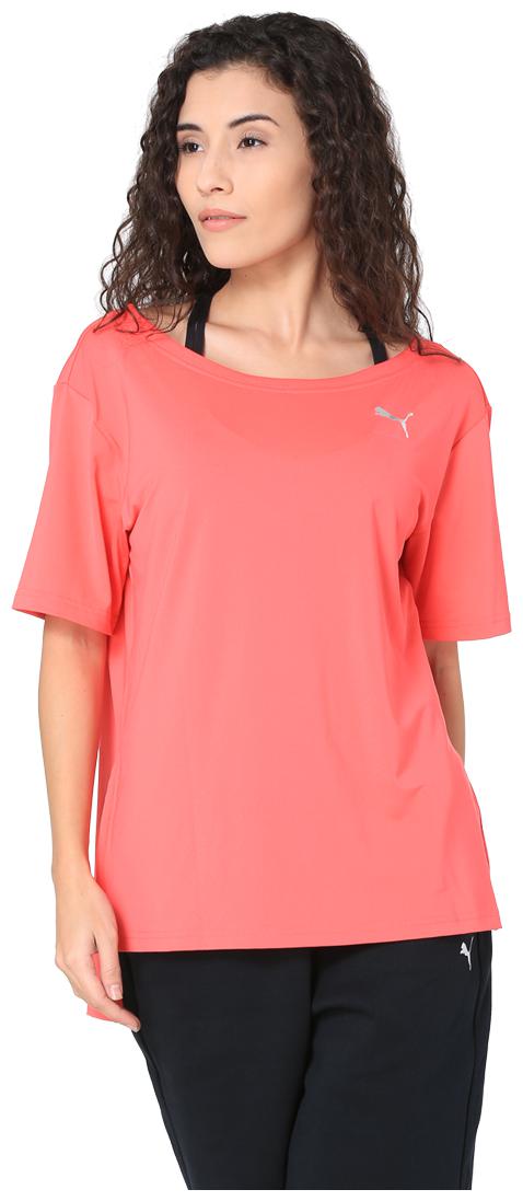 

Puma Women Pink Regular fit Round neck Polyester T shirt