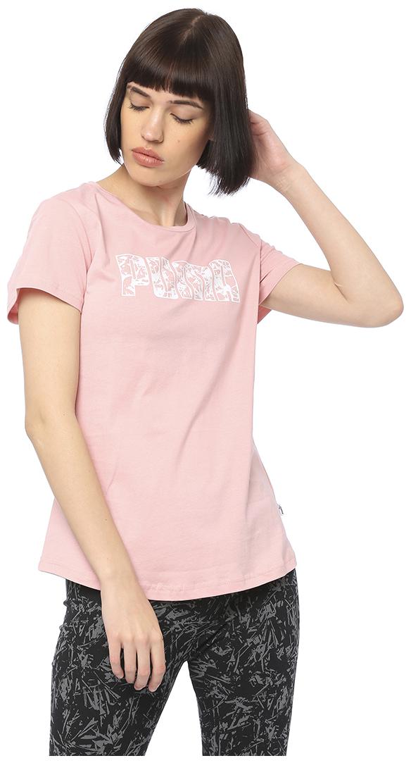 

Puma Women Pink Regular fit Round neck Polyester T shirt