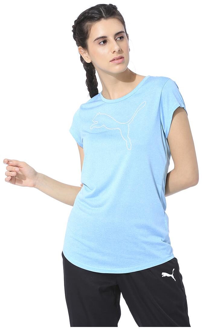 

Puma Women Blue Regular fit Round neck Polyester T shirt