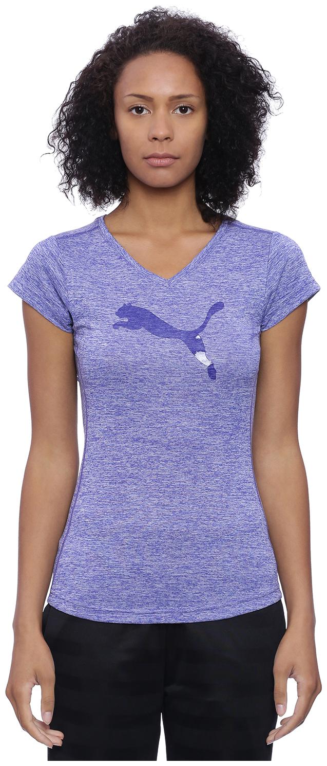 

Puma Women Blue Regular fit V neck Polyester T shirt
