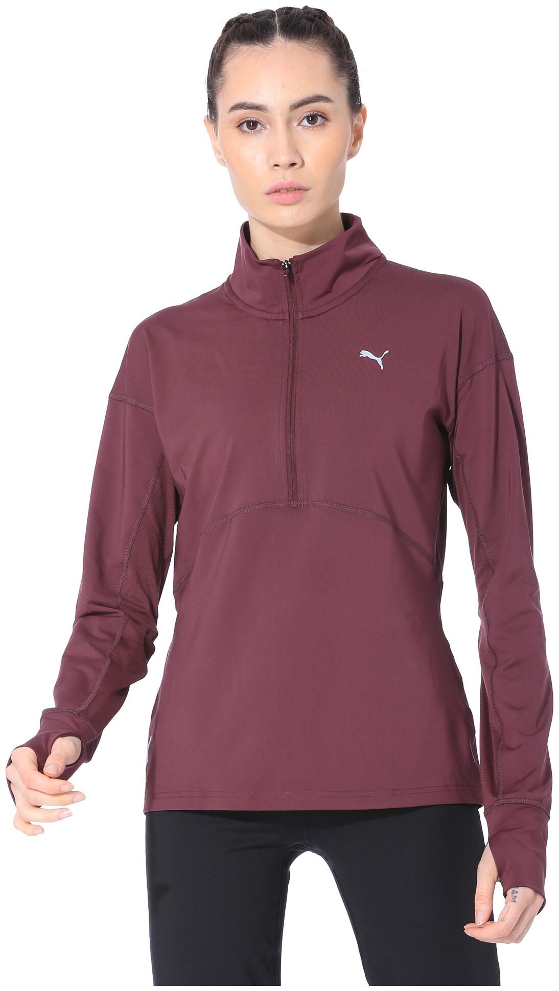 

Puma Women Self Design Sweatshirt - Brown