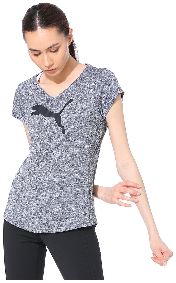 

Puma Women Grey Regular fit V neck Polyester T shirt
