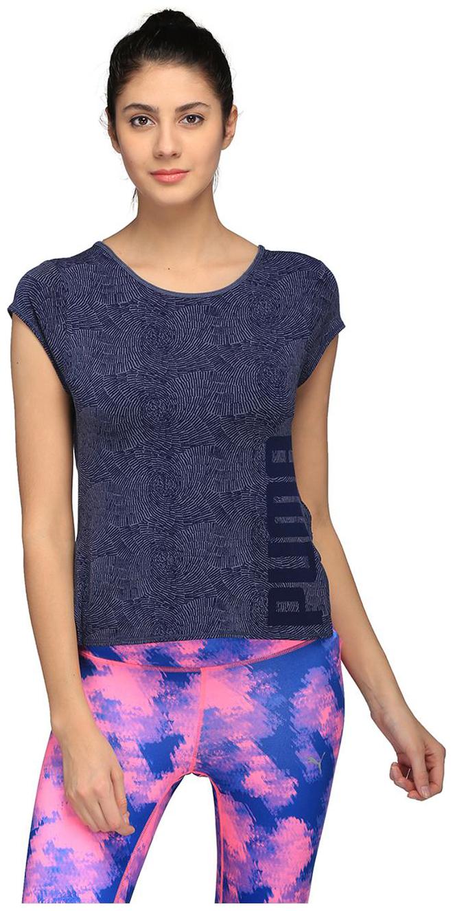 

Puma Women Printed Sports T-Shirt - Blue