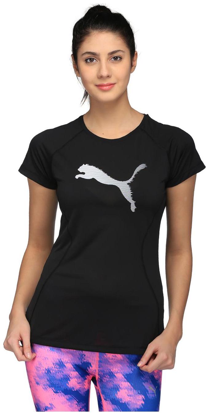 

Puma Women Solid Sports T-Shirt - Black