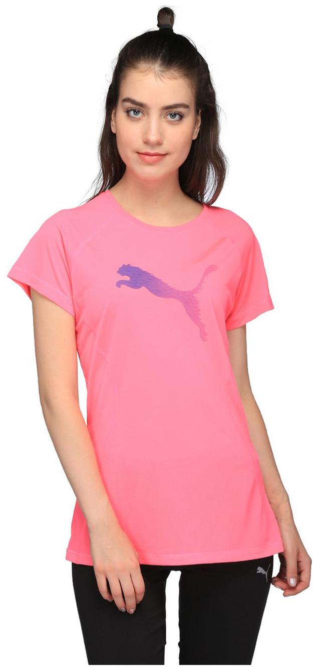 

Puma Women Solid Sports T-Shirt - Pink