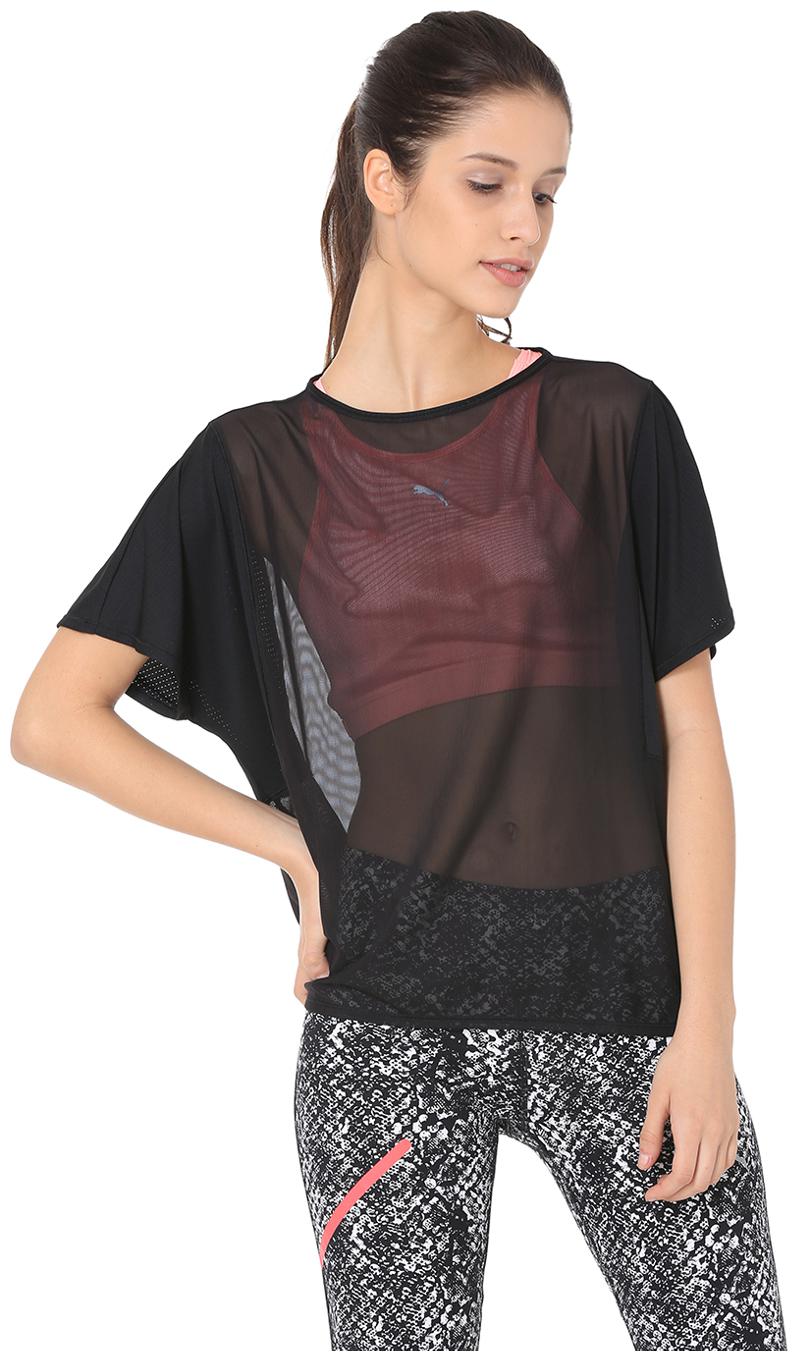

Puma Women Solid Sports T-Shirt - Black