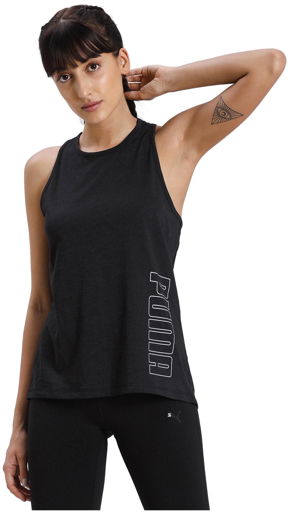 

Puma Women Black Regular fit Round neck Polyester Tank top