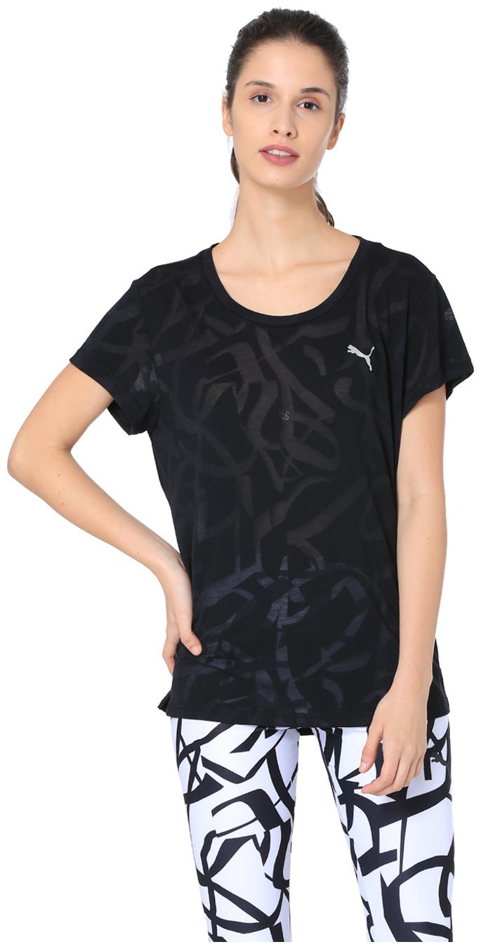 

Puma Women Solid Sports T-Shirt - Black