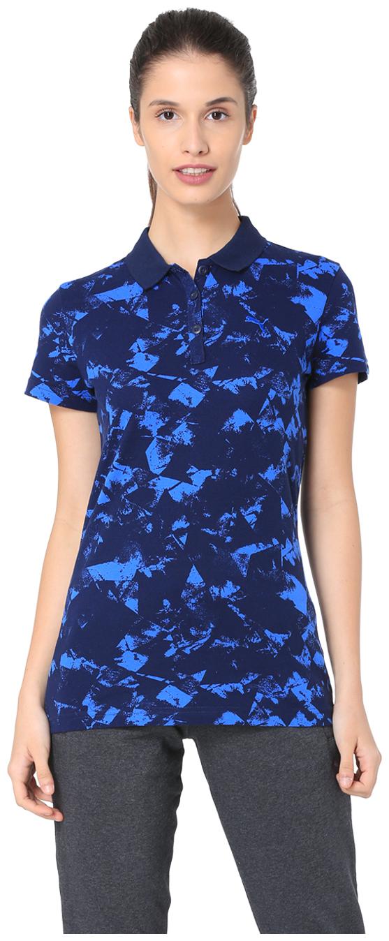 

Puma Women Blue Regular fit Classic collar Cotton T shirt