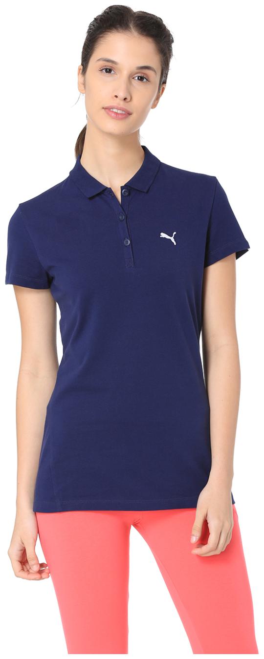 

Puma Women Blue Regular fit Polo neck Cotton T shirt