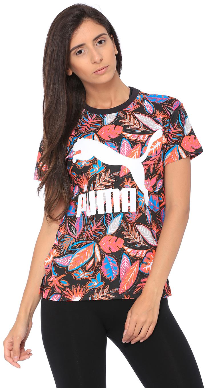 

Puma Women Multi Regular fit Round neck Cotton T shirt