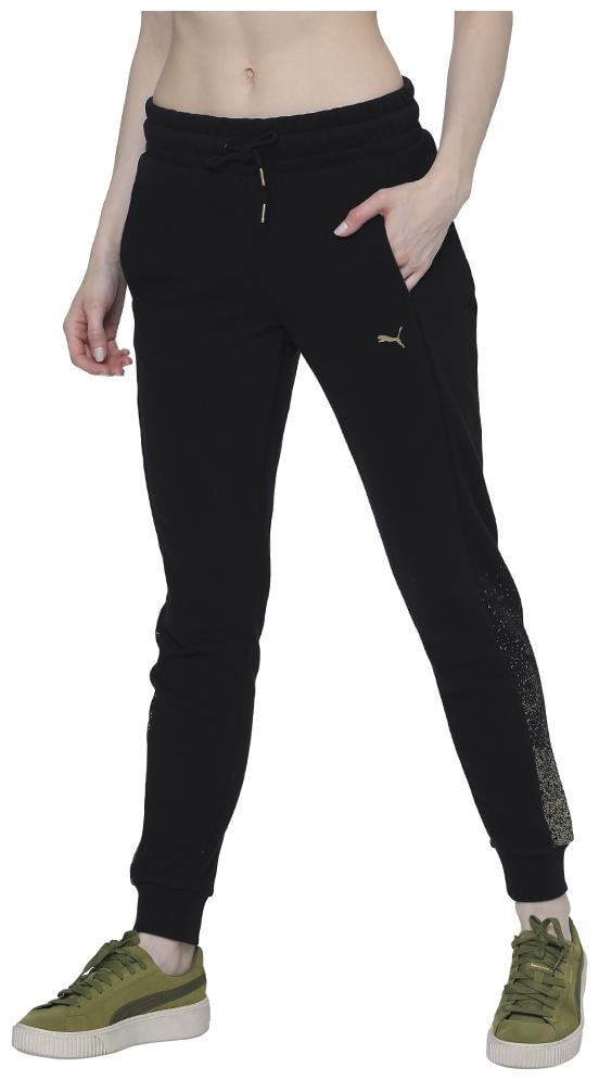 

Puma Women Cotton Solid Black Joggers