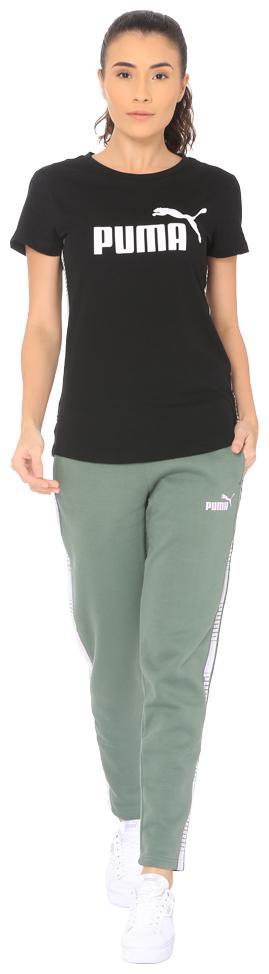 

Puma Women Black Regular fit Round neck Cotton T shirt