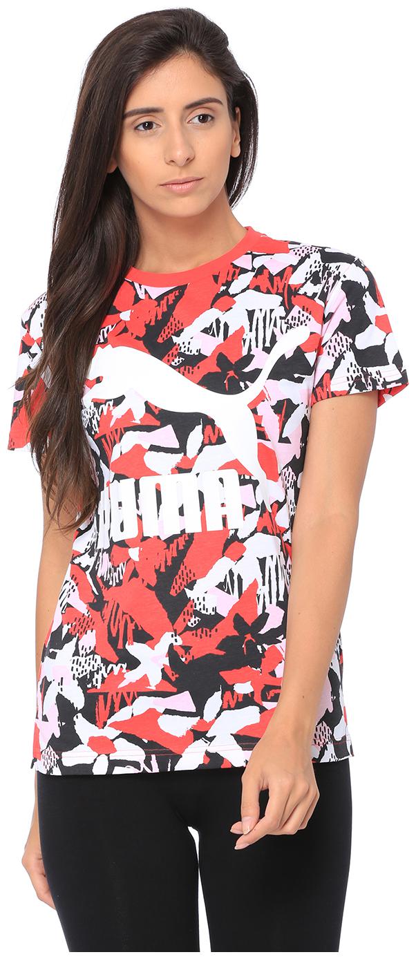 

Puma Women Multi Regular fit Round neck Cotton T shirt